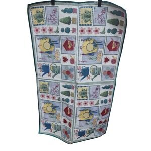 Homemade Table‎ Runner 22x36 Featuring Frogs, Garden, Trees, Birds, 90s